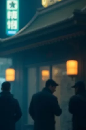 《候鸟旅馆》中旅馆门廊与成群候鸟的黄昏画面