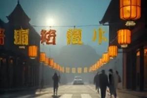 《山径回声》中山谷小径与远处云雾的画面
